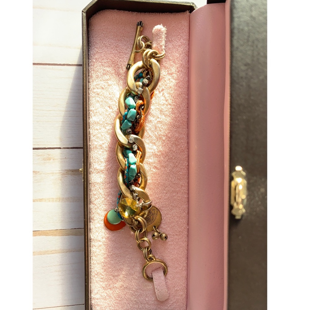 Mid 2000s Juicy Couture Braided Charm Bracelet